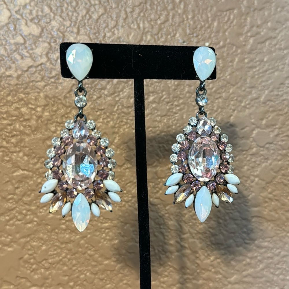 Pink Art Deco Chandelier Earrings